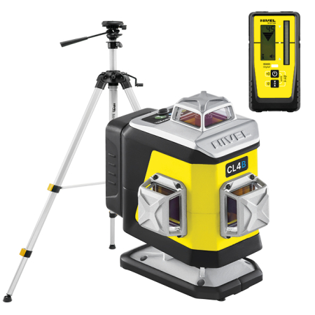 Nivel System CL4B + statyw SJJ-M1 EX + odbiornik CLS-300 Digital - laser krzyżowy niebieski 4 × 360° 4D Bluetooth